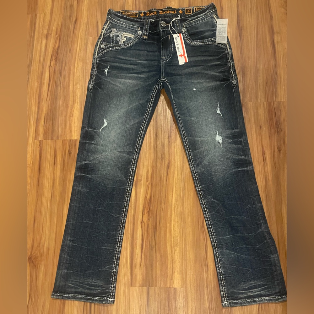 Rock Revival Dark Blue Relaxed Jeans